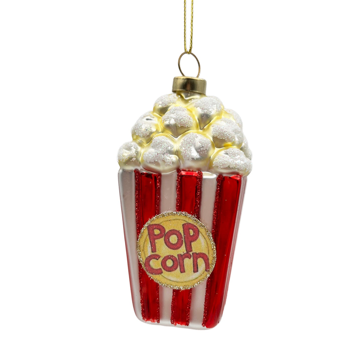 Popcorn Box Glass Ornament