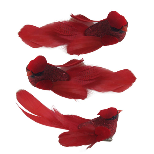 Cardinal Ornaments with Clips