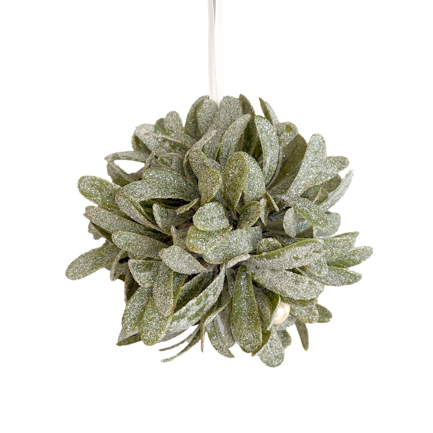 Frosted Glitter Mistletoe Ornament