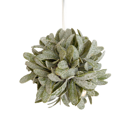 Frosted Glitter Mistletoe Ornament