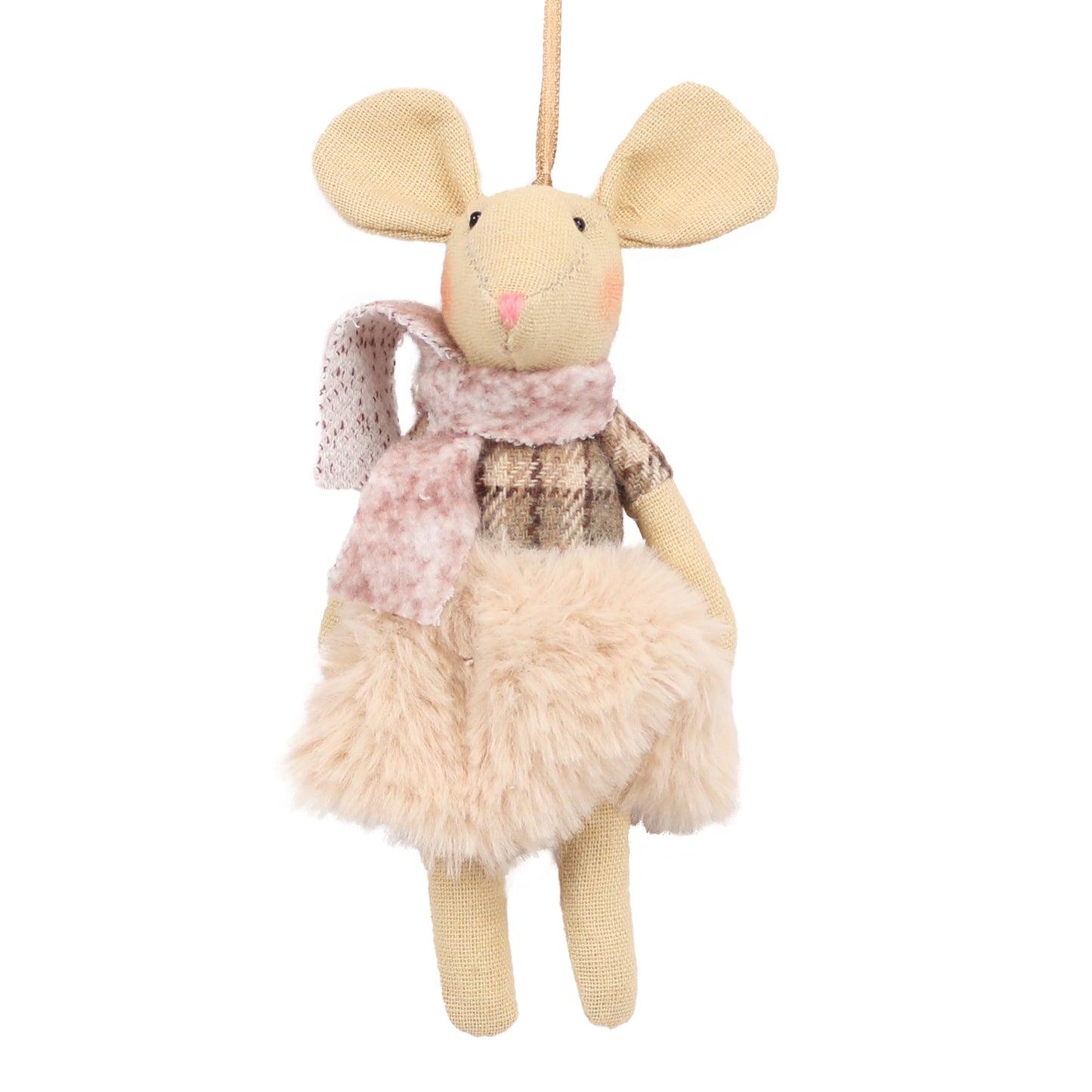 Felted Mouse in a Skirt Ornament