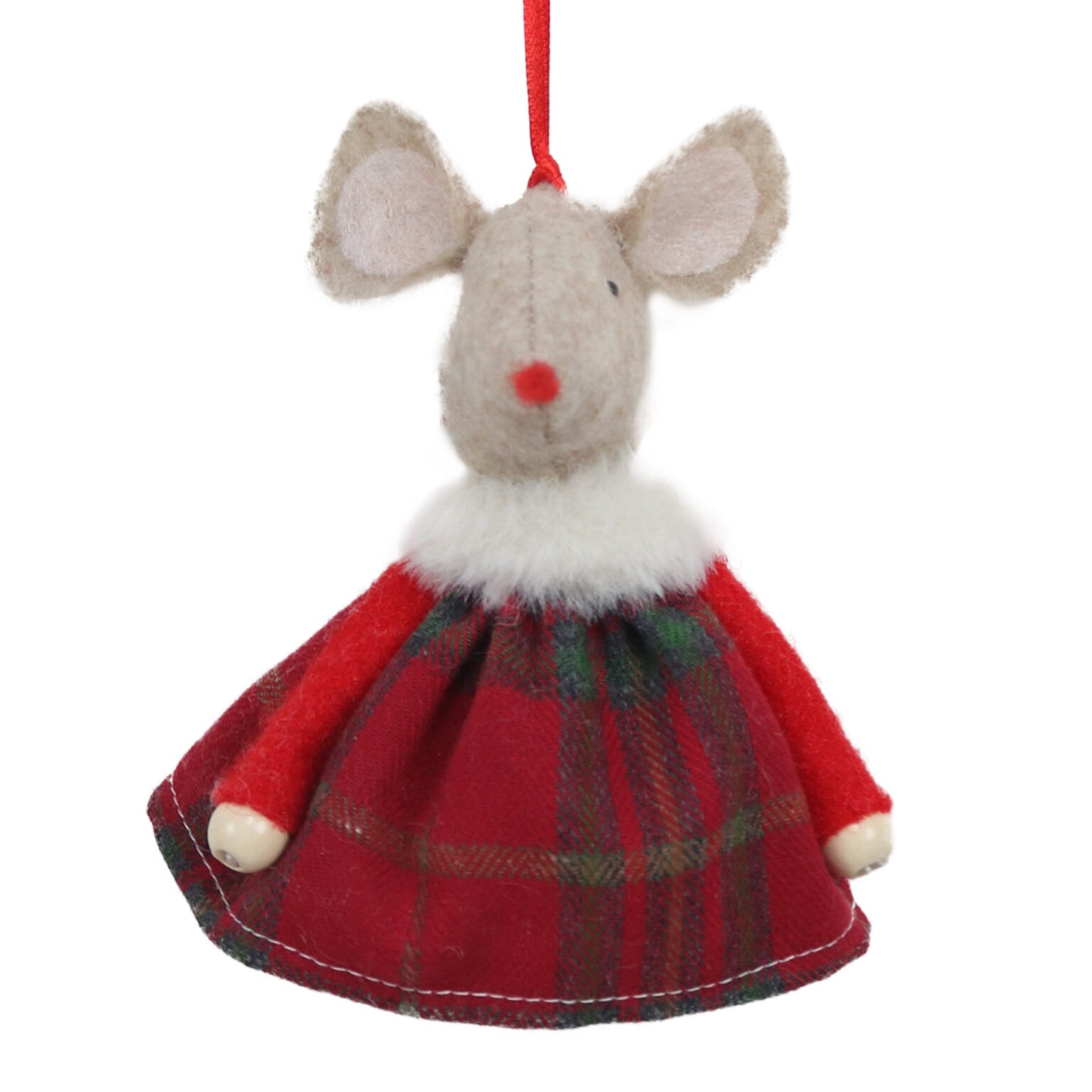 Felted Mouse in Plaid and Fur