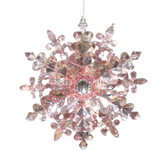 Pink Shiny Snowflake Ornament
