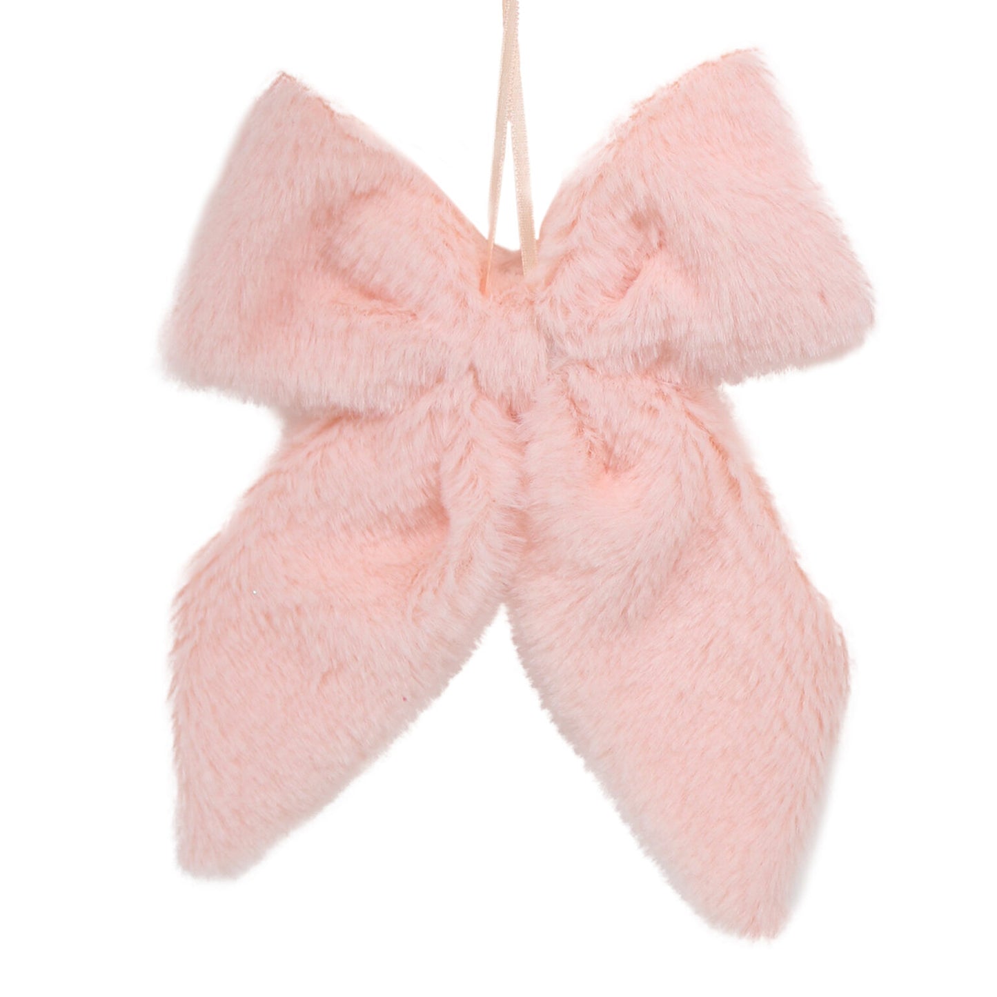 Pink Faux Fur Bow Ornament