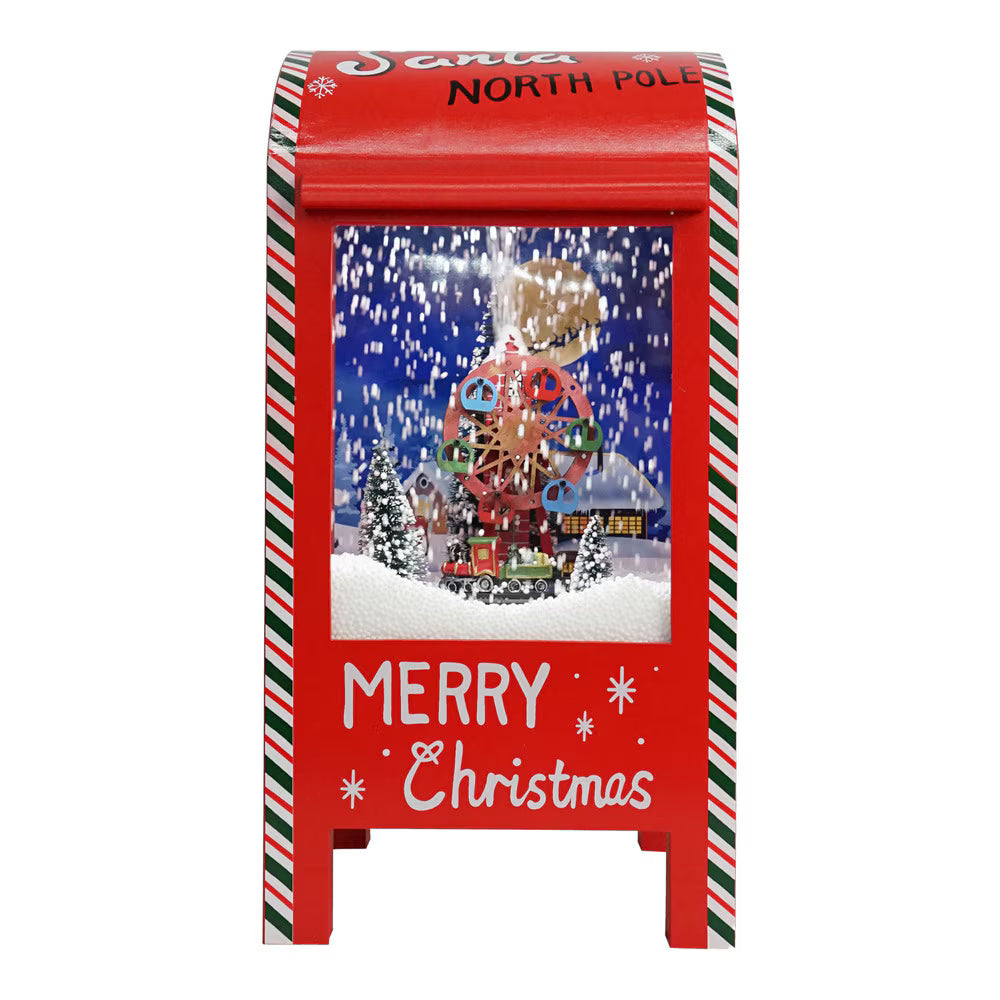Snow Spinning Santa's Mailbox