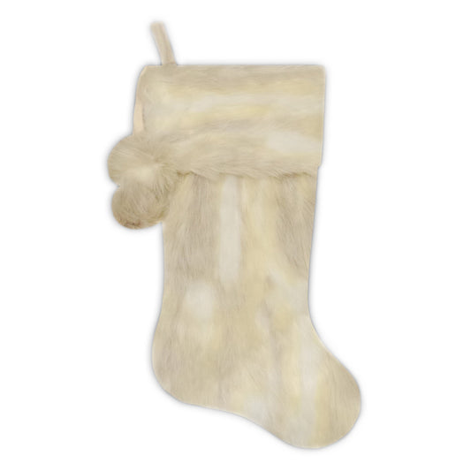 Cream, Faux Fur Stocking