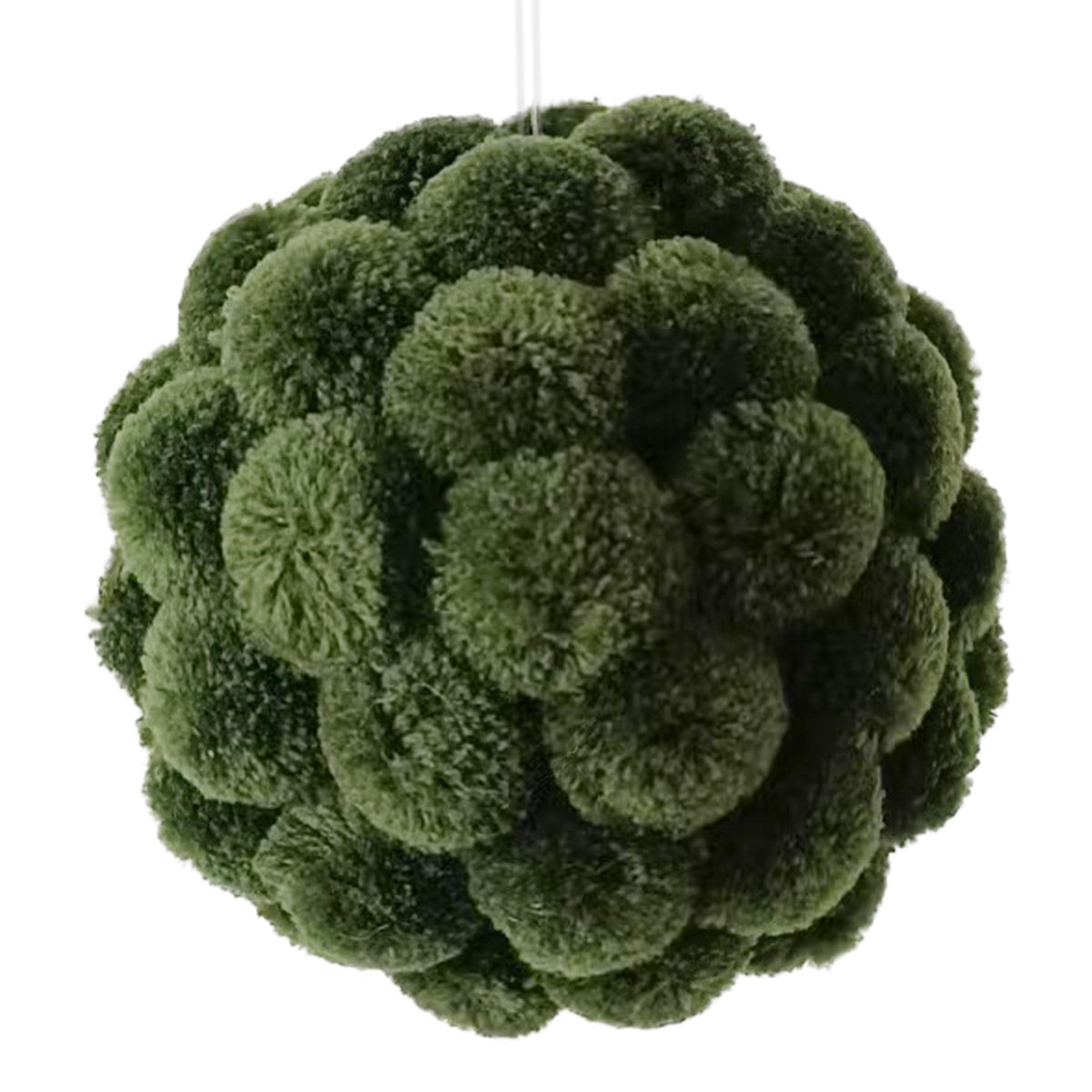 Green Moss Fabric Pom Ornaments