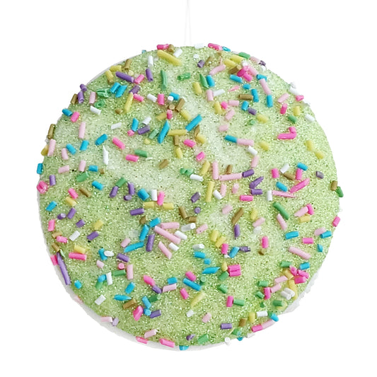 Candy Sprinkled Macaroon Ornament Green