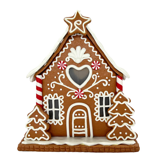 Gingerbread House - Heart Shaped Window & Star Atop