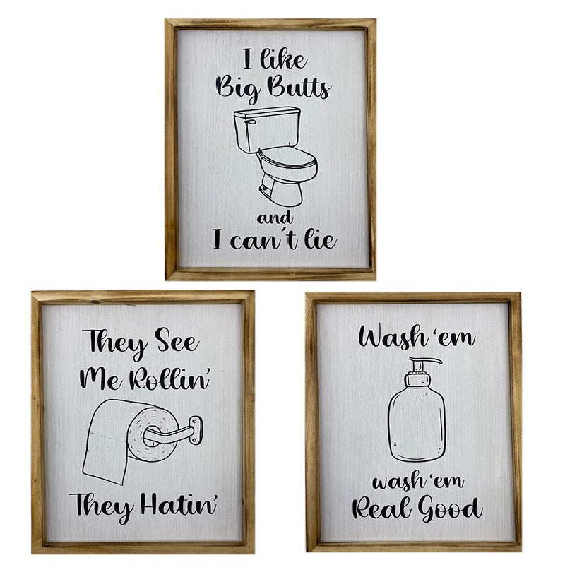 Humorous Bathroom Signs - Song Reference