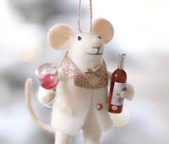 Cheers to you Chuck Felted Mouse Ornament