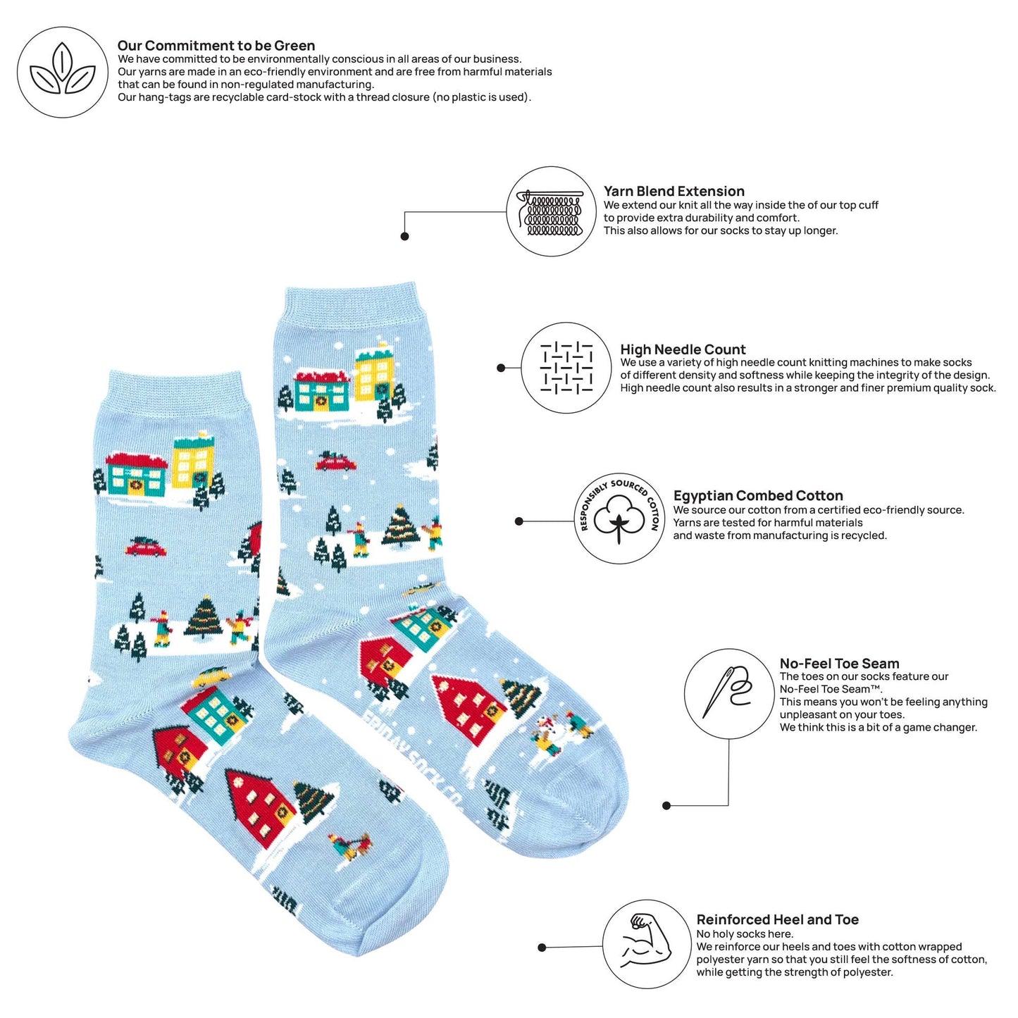 Women's Ugly Christmas Village Socks