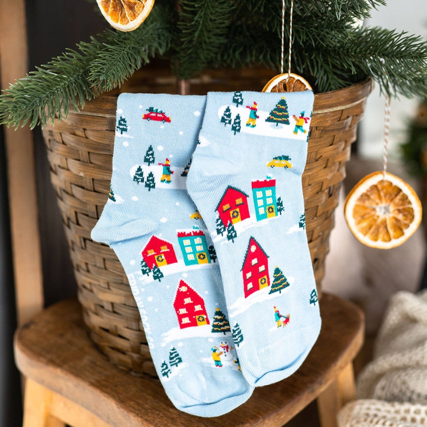 Women's Ugly Christmas Village Socks