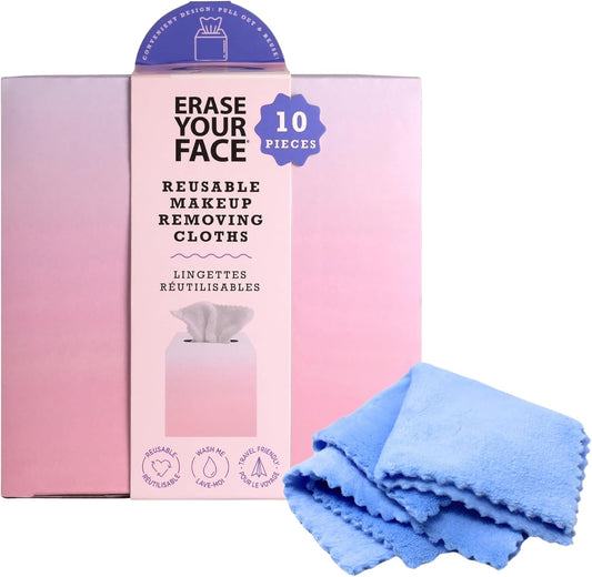 Erase Your Face Reusable Makeup Removing Cloths 10 box