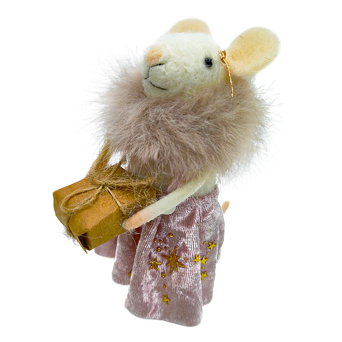 felted wool mouse ornament