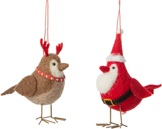 Felted Wool Bird Ornaments
