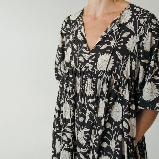 Mira Night Flower Midi Dress, Pokoloko Fair Trade