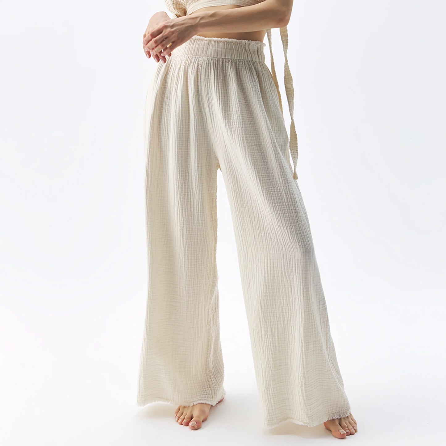 Crinkle Palazzo Pants -One Size