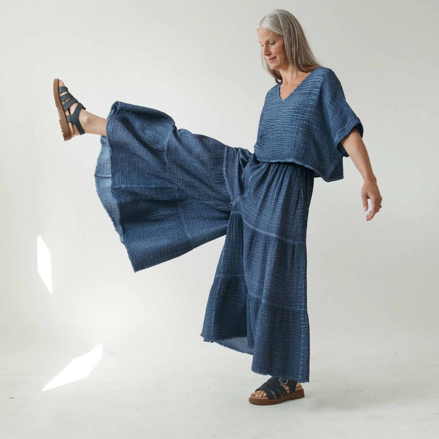 Crinkle Skirt Pants - Pokoloko