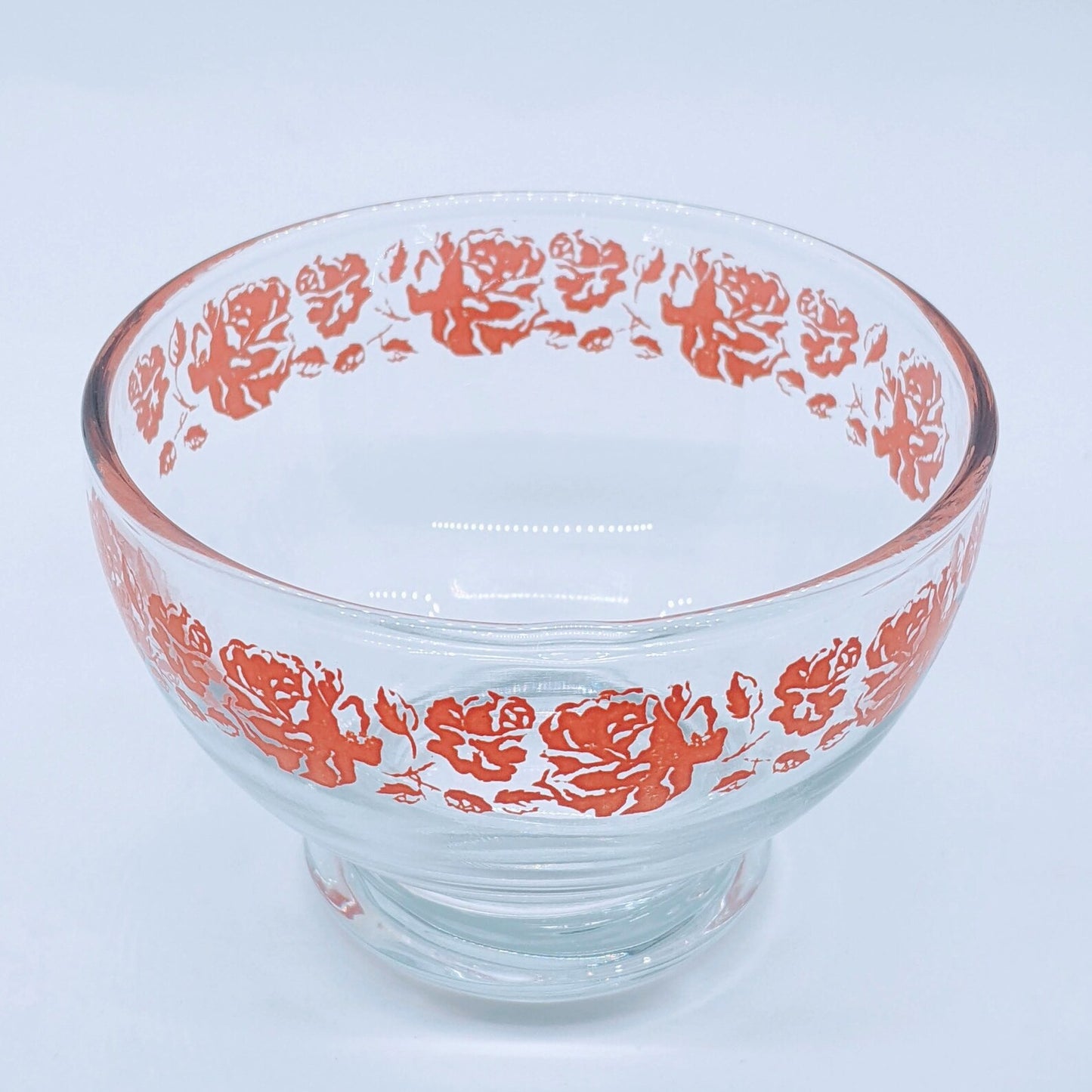 Vintage Dominion Glass Floral Dessert Set