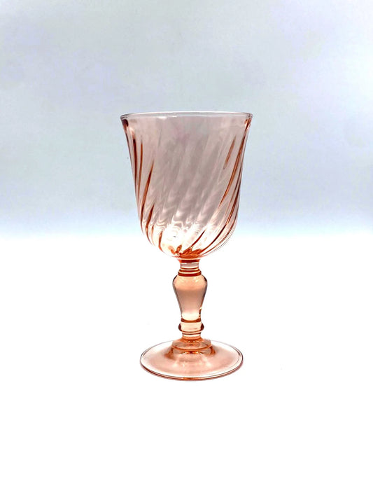 Pink Swirl Wine Glasses