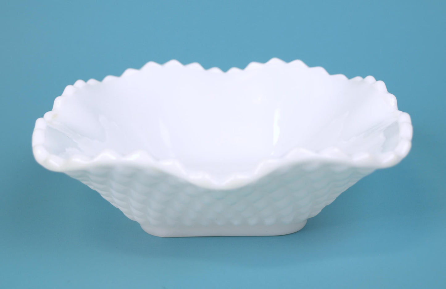Vintage White Hobnail Ripple Dish