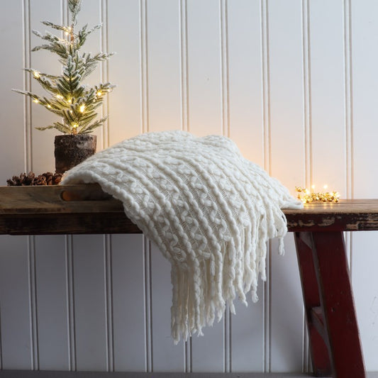 Knit Cream Throw