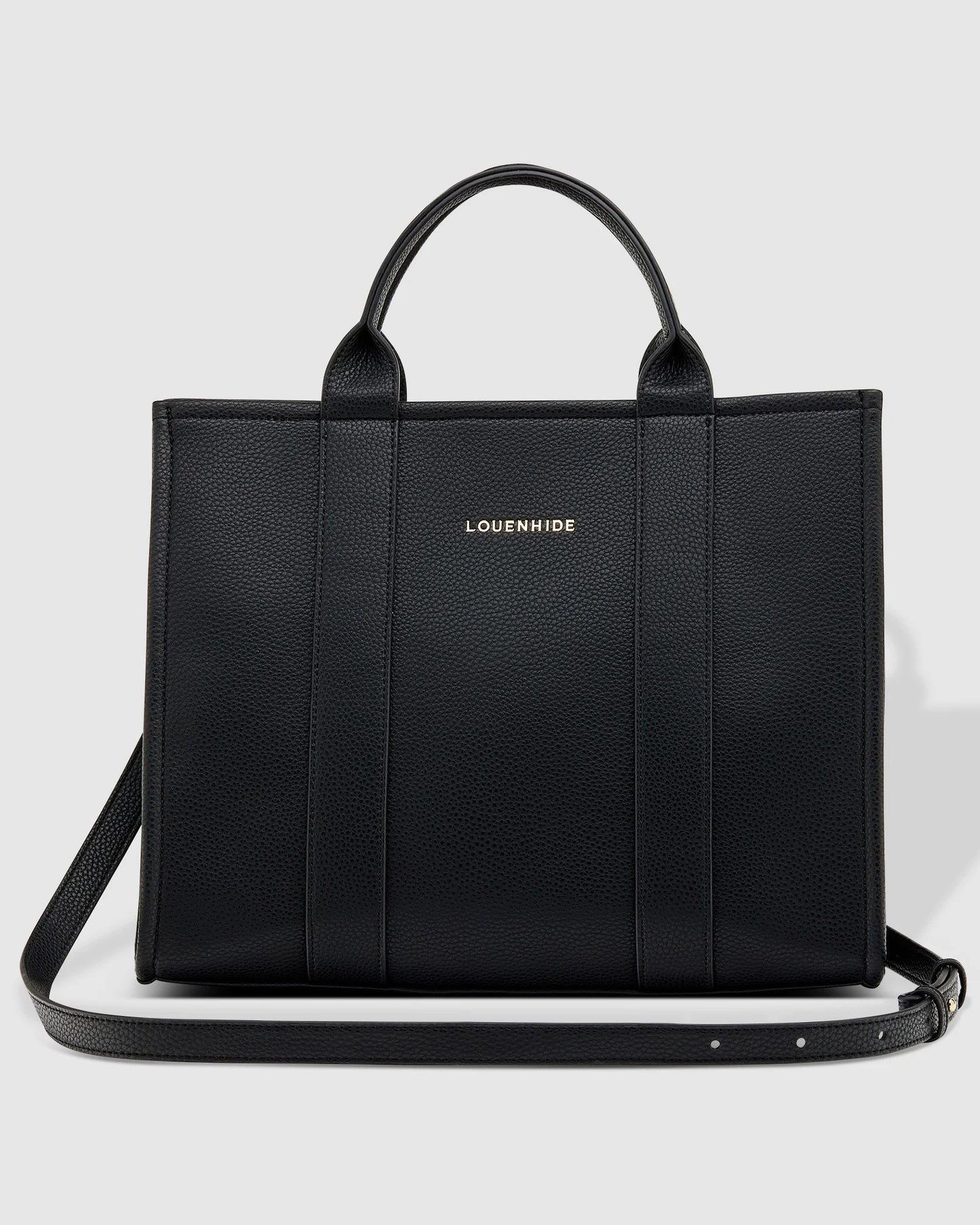 Louenhide Vegan leather Manhattan purse tote bag black
