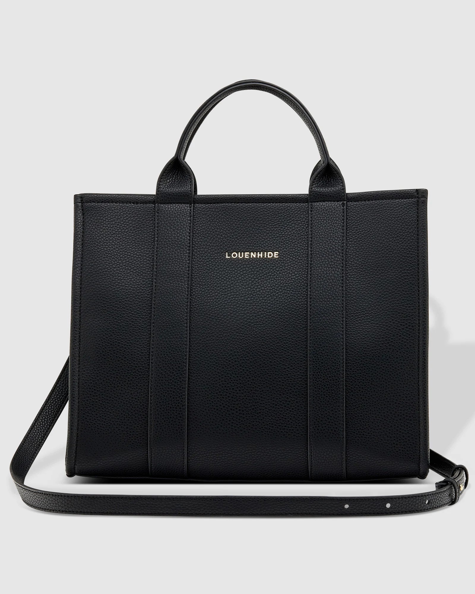 Louenhide Vegan leather Manhattan purse tote bag black