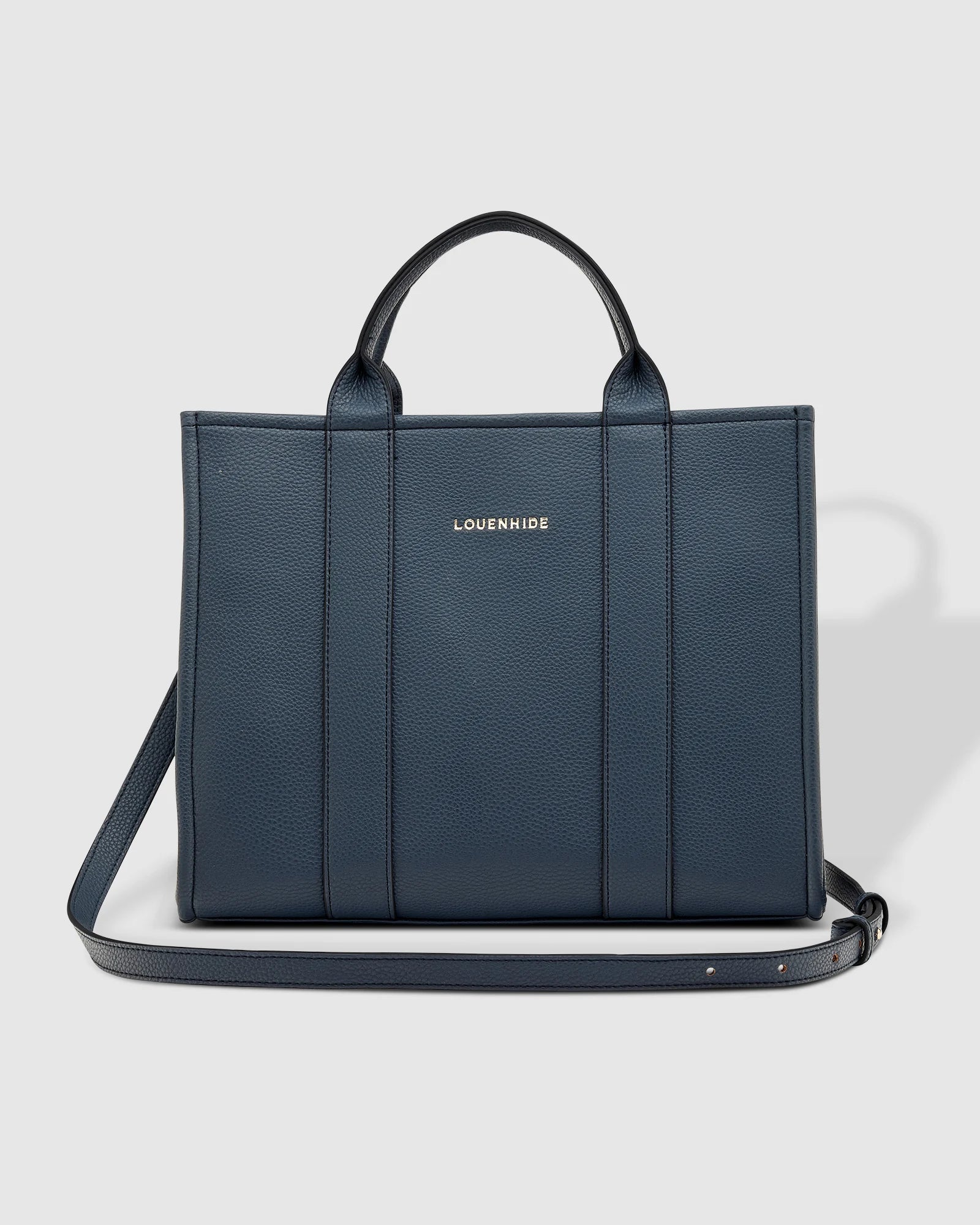Louenhide Vegan leather Manhattan purse tote bag steel blue