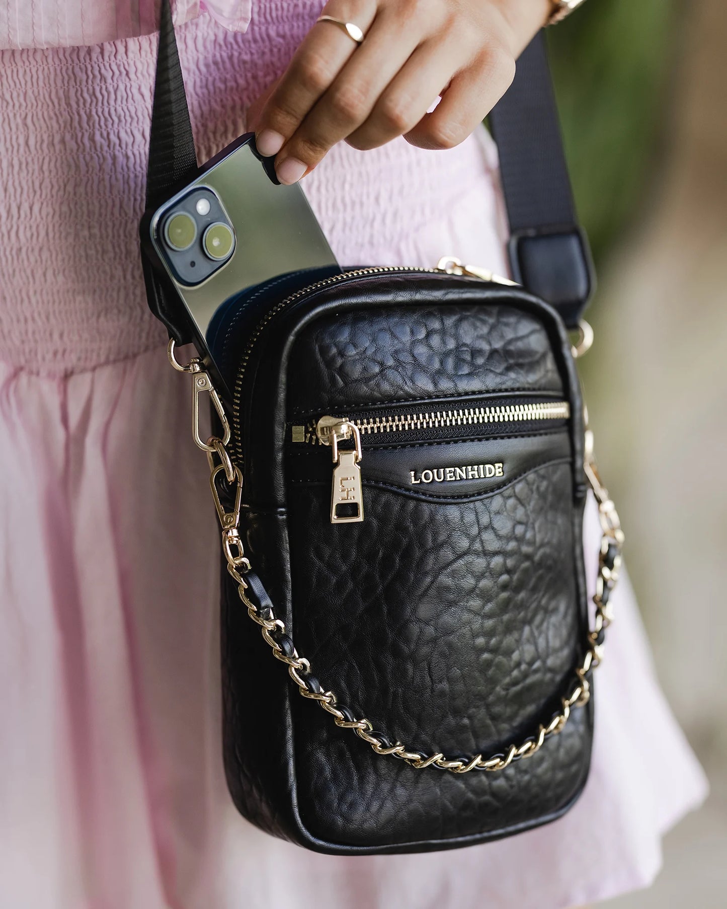 Louenhide vegan leather frankie crossbody black