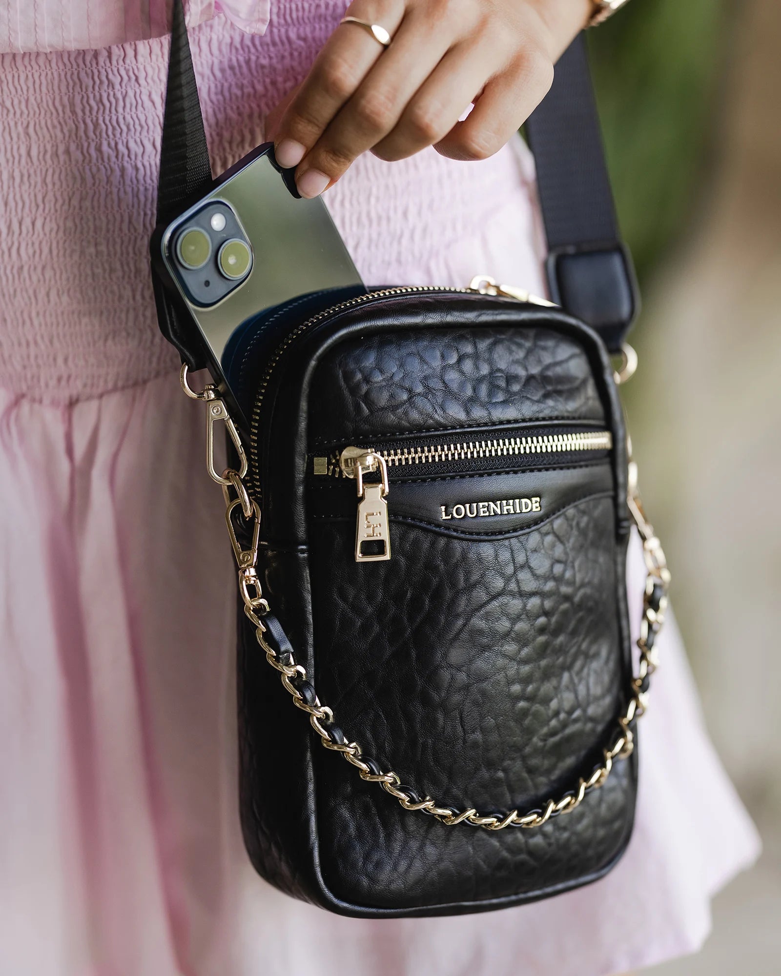 Louenhide vegan leather frankie crossbody black