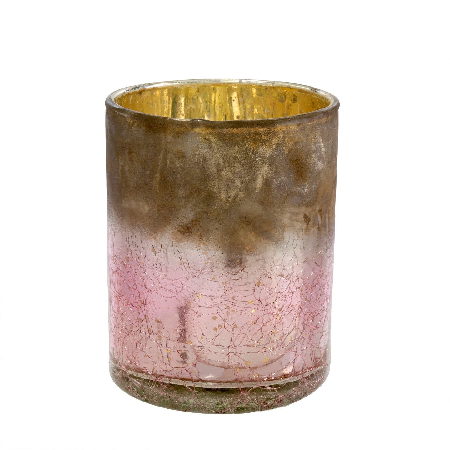 Rose Crackle Glass Cylinder