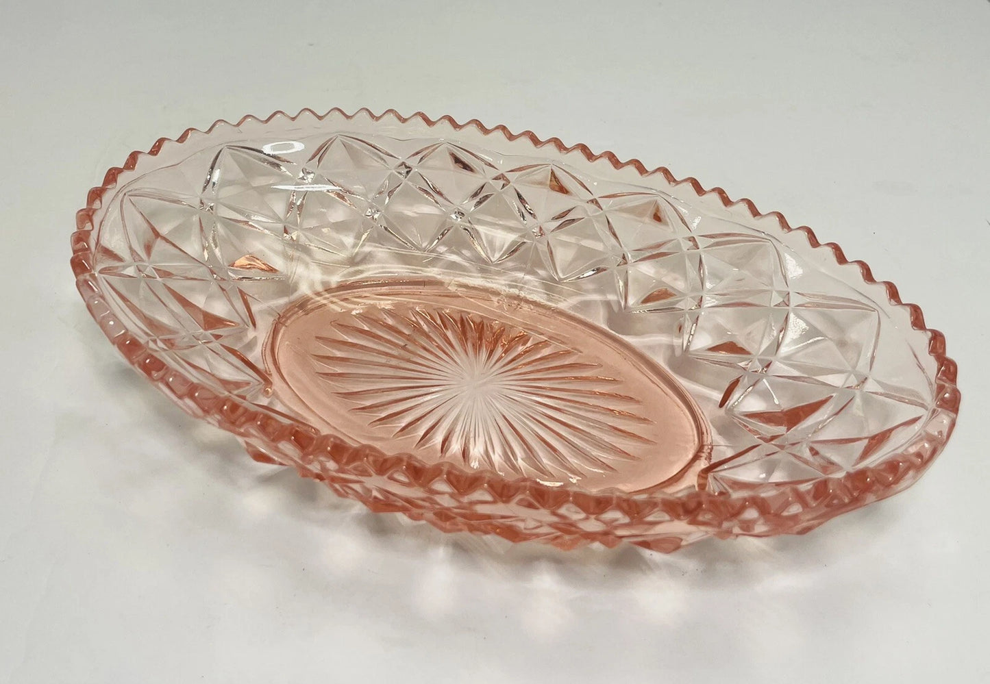 Pink Little Jewel, Imperial Depression Glass Oval Dish