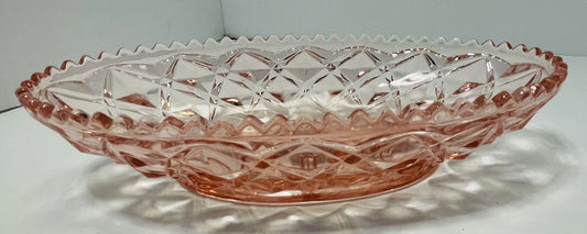 Pink Little Jewel, Imperial Depression Glass Oval Dish