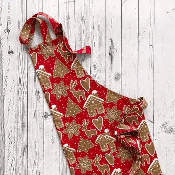 Cookie Printed Apron: Mahogany