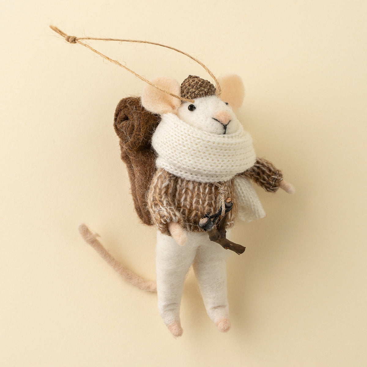 Wandering Will Felted Mouse Ornament