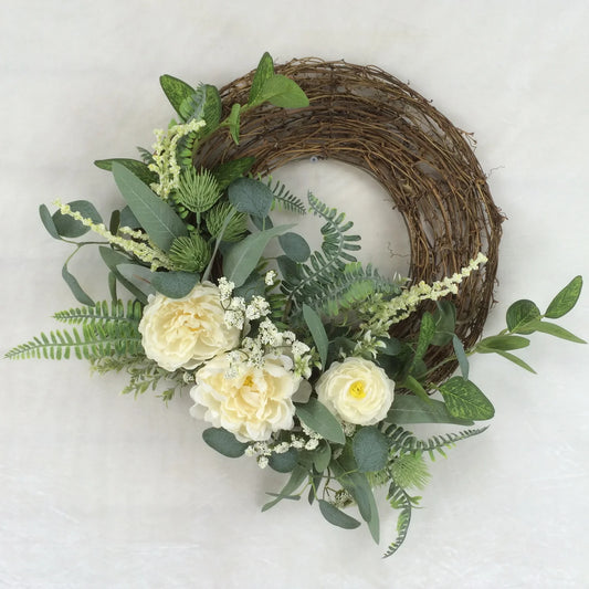Cream Floral Vine Wreath