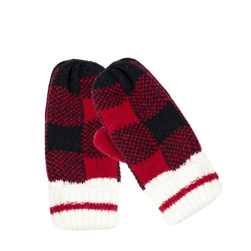 Kids Buffalo Check Mittens