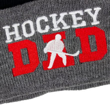 Load image into Gallery viewer, Hockey Dad Black Toque with embroidered lettering
