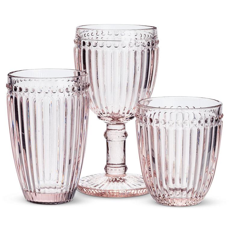 Pink Reproduction Glass Tumbler - Dot & Panel