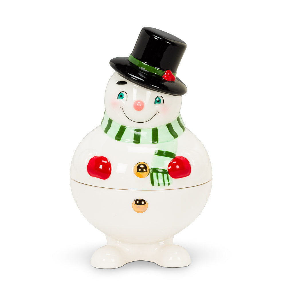 Ball Snowman Covered Jar