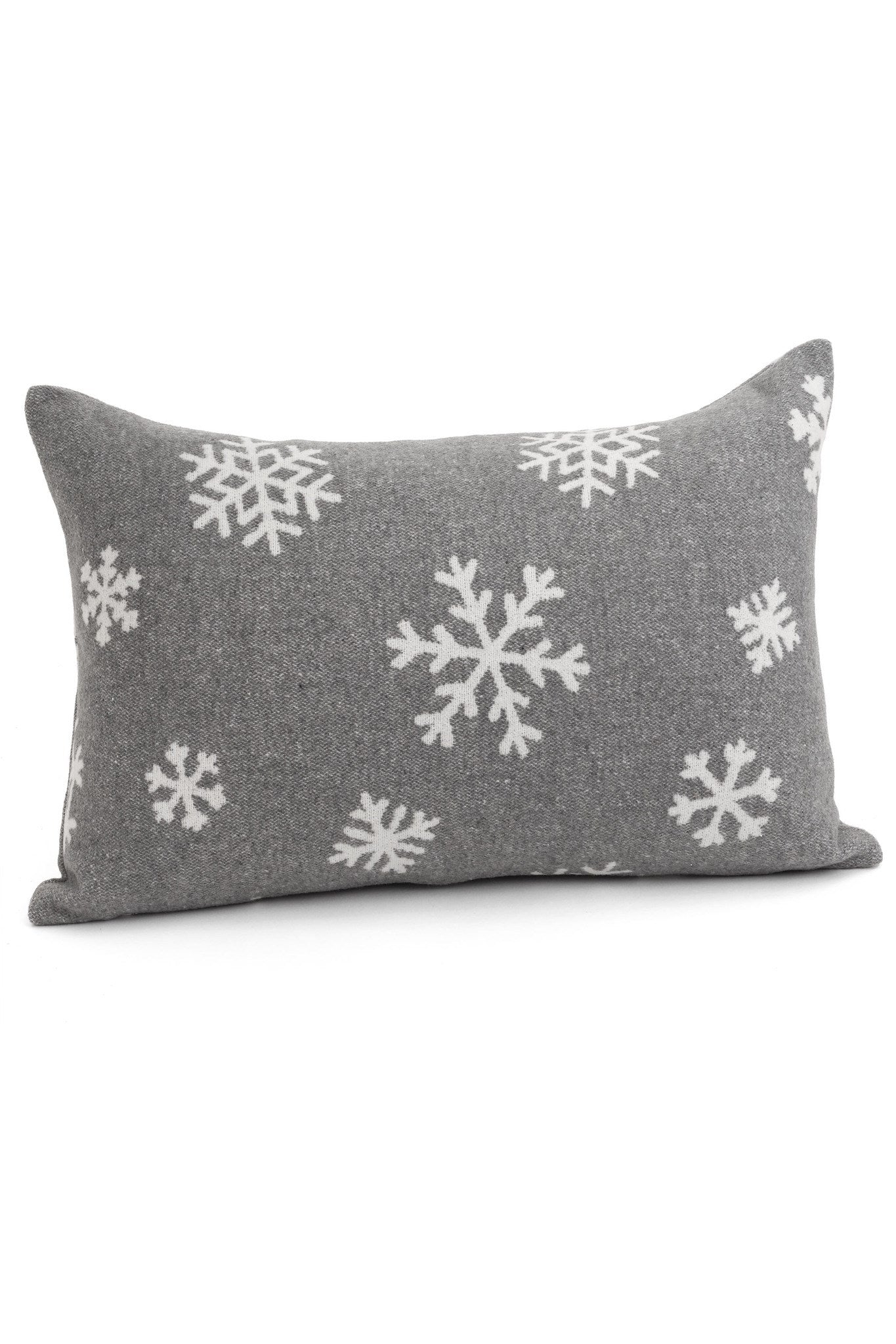 Grey Snowflake Pillow
