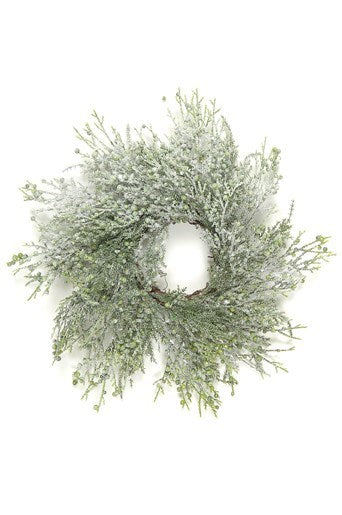 Frosted Sparkle Cedar Wreath 15"
