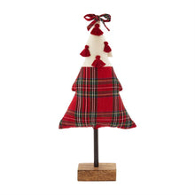 Load image into Gallery viewer, Plaid Fabric Trees Wooden Base
