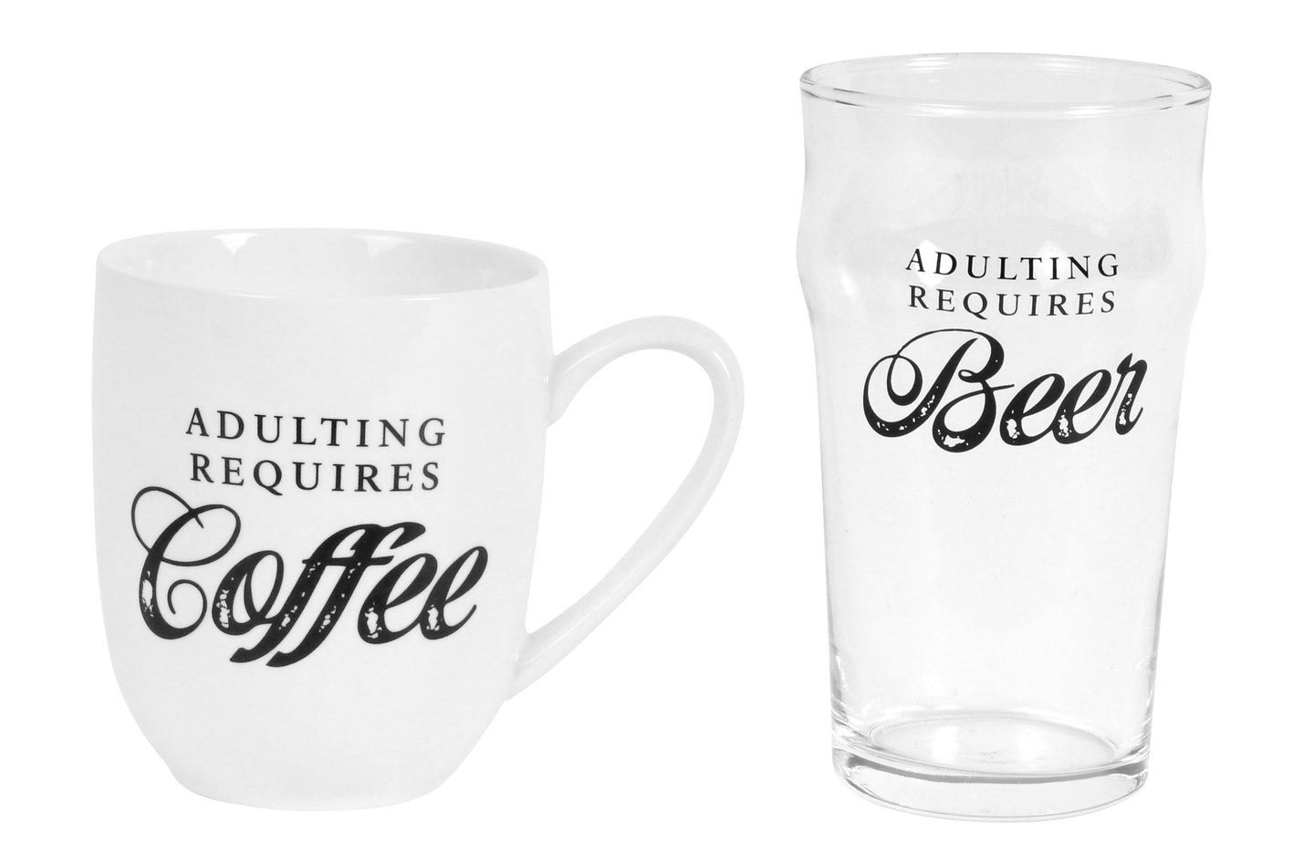 Ceramic Mug and Beer Glass