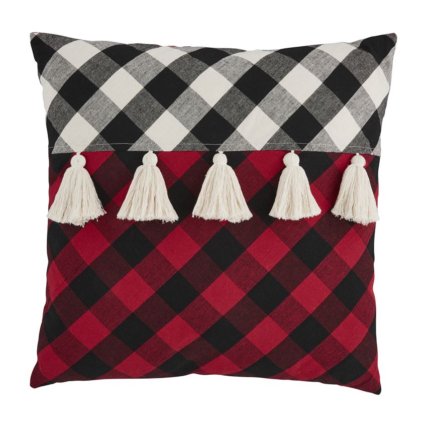 Plaid Pillows with Tassels