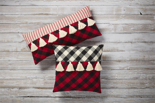 Plaid Pillows with Tassels