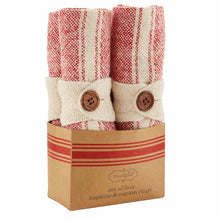 Load image into Gallery viewer, Red Woven Napkins Set Four
