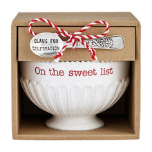 Load image into Gallery viewer, Christmas Candy Dish with decorative spoon
